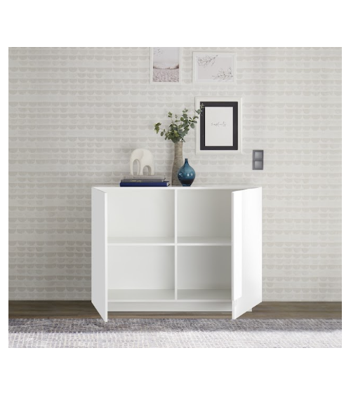Buffet Jupiter 2 portes – Blanc brillant
